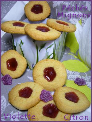 Sablés au citron et coeur de violette Rapide, Farine, Beurre, Violette, Citron, Facile, Biscuits,