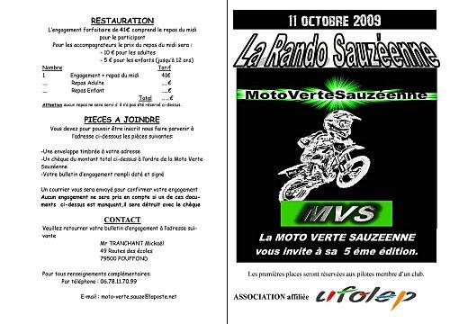 Engagement Rando Sauzéenne à Sauze-Vaussais (79) le 11 octobre 2009