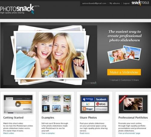 Photosnack1 500x456 Photosnack, créez et partagez des diaporamas en ligne