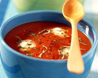 Gaspacho aux billes de chèvre. Gaspacho aux billes de chèvre