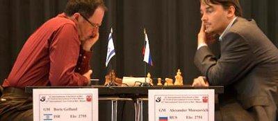Boris Gelfand et Alexander Morozevich hier, lors de la ronde 2 © site officiel 