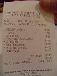 Spécial USA (7) : Repas familial au restaurant Cabana , New York Spécial USA (7) : Repas familial au restaurant Cabana , New York
