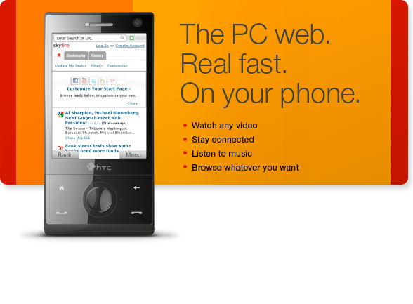 Skyfire: Dailymotion et Youtube sur vos Windows Mobile et Symbian