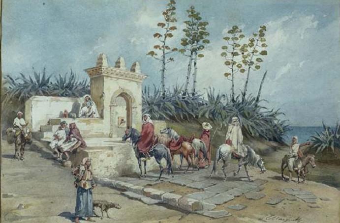 L’orientalisme revisité : Miroirs d’orients au Palais des Beaux-arts de Lille – Aquarelles – dessins – autochromes – photographies emile-marquette-fontaine-environs-alger.1248687495.jpg