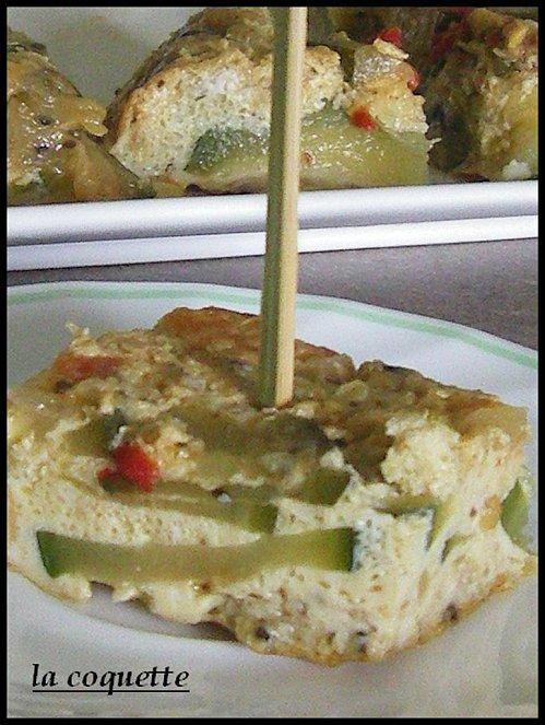 frittata de courgettes et poivrons.