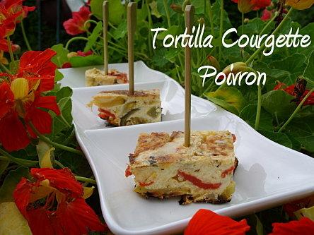 Tortilla courgette/ poivron au comté