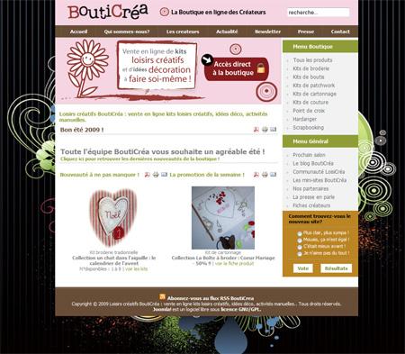Bouticréa fait peau neuve : nouveau site portail Nouveau site portail BoutiCrea