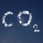 CO2 written in clouds in the sky