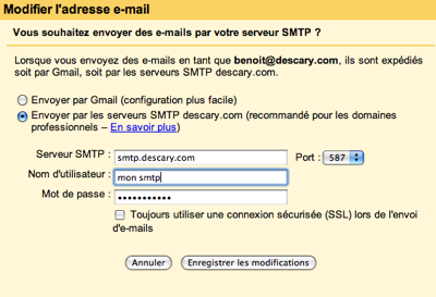 gmail smtp GMail: ajoutez votre propre SMTP sur vos adresses personnalisées