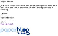 Paperblogueur du jour
