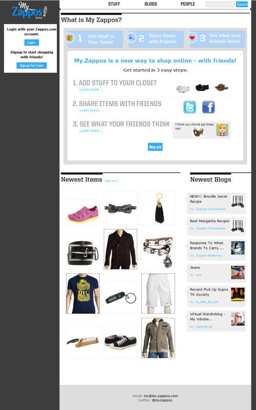 MyZappos: la vraie intégration des réseaux sociaux dans le e-commerce