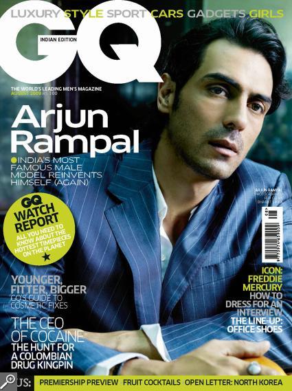 Arjun Rampal fait la couverture de GQ India (aout 2009).