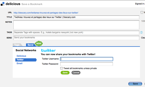 twitter delicious 1 Delicious utilise Twitter pour sélectionner les liens à la une de sa page d’accueil