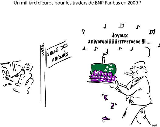 Un milliard d'euros pour les traders de BNP Paribas en 2009 ?