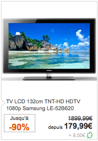 3 suisses TV LCD HD Samsung 132 cm en solde à -90 %