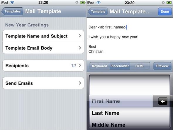 iphone  Serial Mail   Envoyez des emails personnalisés
