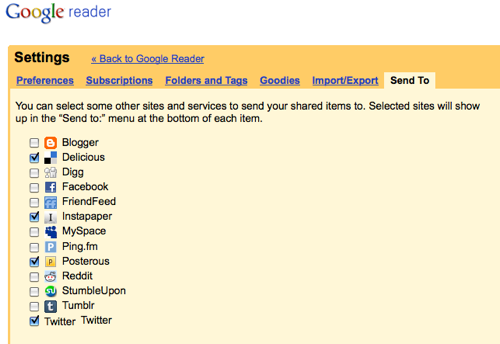 google reader send to Comment utiliser Google Reader comme outil de bookmarking social et bloc notes