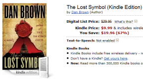 The Lost Symbol : 9,99 $ en ebook, un prix fracassant