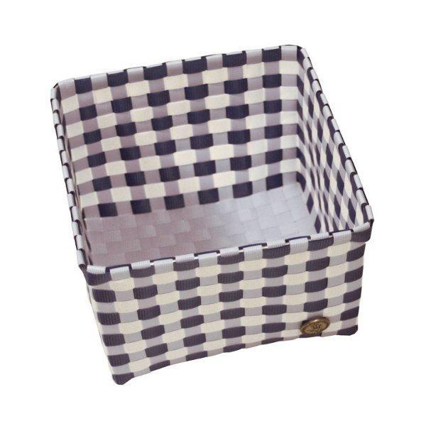 Petite corbeille carré Damier bleu et blanc Petite corbeille carré Damier bleu et blanc