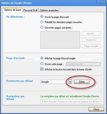 Changer de moteur de recherche sur Google Chrome Changer de moteur de recherche sur Google Chrome