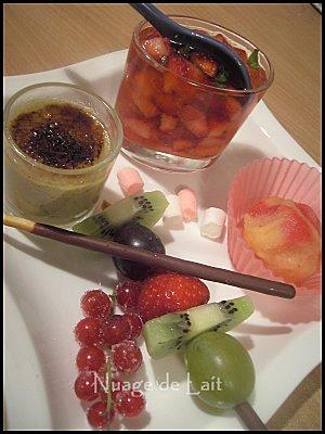 Crème Brûlée à la Verveine et 1 Assiette Gourmande pour le Dessert Crème Brûlée à la Verveine et 1 Assiette Gourmande pour le Dessert