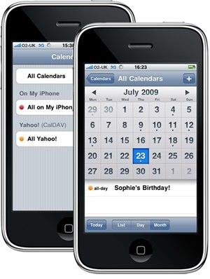 yahoo iphone calendar1 Synchronisation sans fil d’Yahoo Agenda avec un iPhone