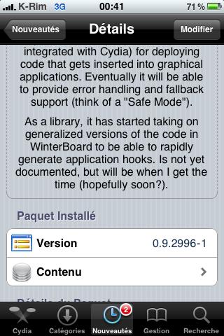 Mobile Substrate mis à jour en version 0.9.3005-1 Mobile Substrate mis à jour en version 0.9.3005-1