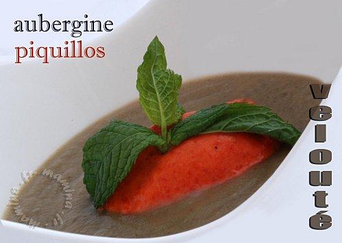 VELOUTE D'AUBERGINE, GLACE PIQUILLOS-RICOTTA, recette light et facile VELOUTE D'AUBERGINE, GLACE PIQUILLOS-RICOTTA, recette light et facile