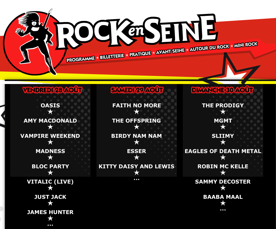 Rock en Seine et Robin…
