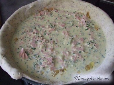 La quiche dans une pâte à pizza, poireaux et pesto 8 La quiche dans une pâte à pizza, poireaux et pesto 8