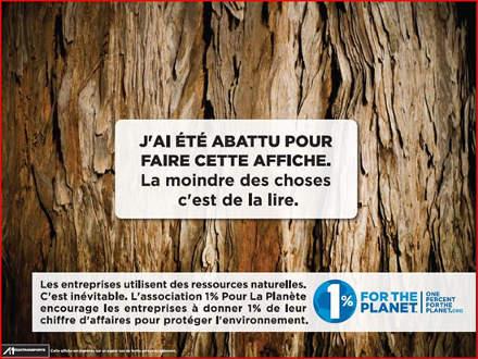 1% Pour La Planète - campagne d'affichage 1% Pour La Planète - campagne d'affichage
