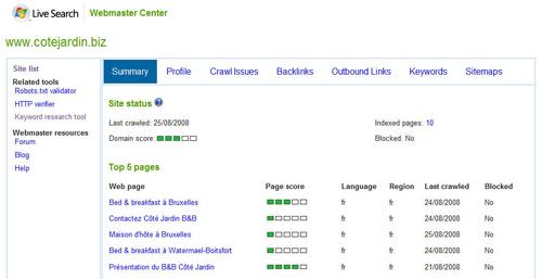 Live Search Webmaster Center