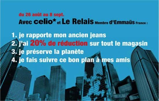 Celio donne une 2ème vie à nos jeans celio