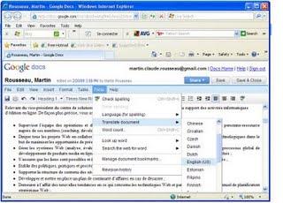 Google Docs : Traduction dans 41 langues Google Docs : Traduction dans 41 langues
