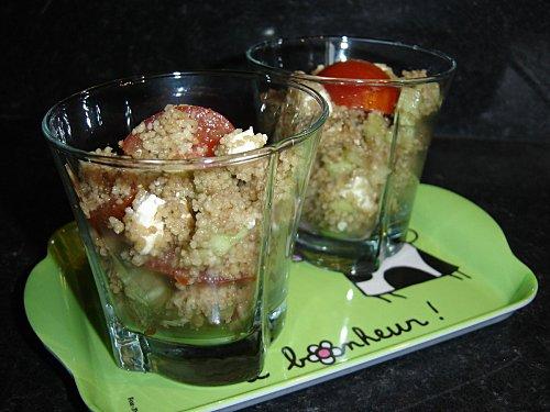 Salade de semoule concombre tomates feta