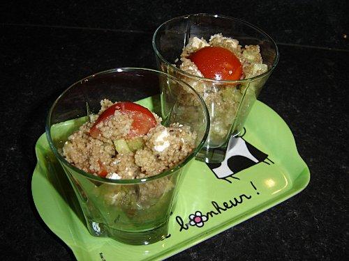 Salade de semoule concombre tomates feta