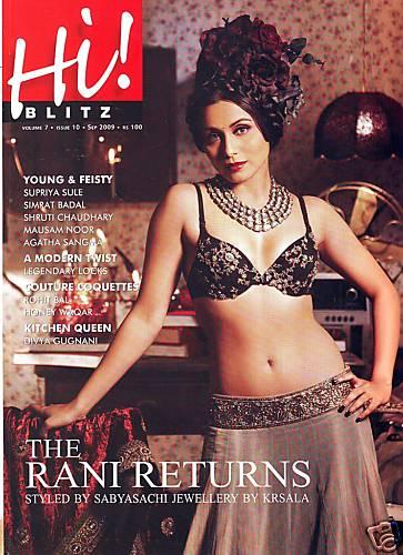 Rani Mukherjee en couverture du Hi! Blitz septembre 2009