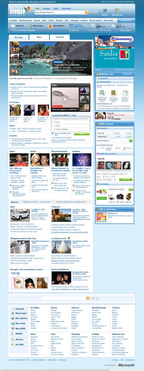 Relooking du portail MSN France
