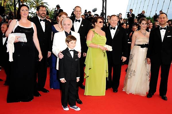 Charles Aznavour et Tom Trouffier, lors du 62ème Festival de Cannes. Walt Disney Studios Motion Pictures France