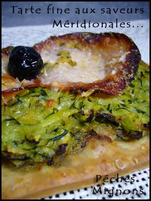 Tartes salées, Courgettes, Bacon, Légère, Pâte brisée, Légère, Facile, Tarte fine aux saveurs Méridionales