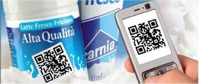 Le QRcode s'invite sur les bouteilles de lait Italien