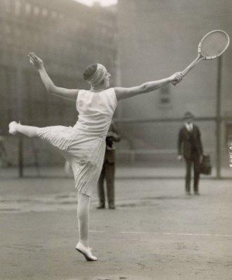 Suzanne Lenglen Playing Tennis