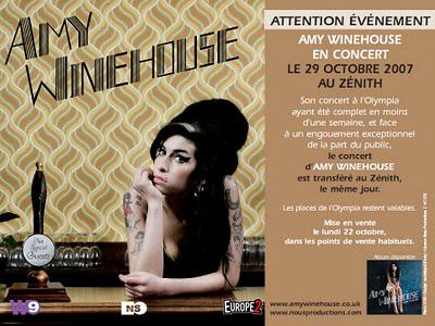 Dernière minute: Amy Winehouse passe de l'Olympia au Zénith !