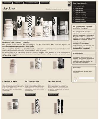 E-commerce de produit de beauté bio de luxe : Absolution Cosmetics