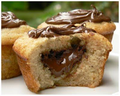 Muffins à la banane coeur de nutella