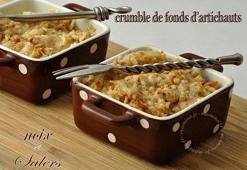 PETIT CRUMBLE AUX FONDS D' ARTICHAUTS, SALERS ET NOIX