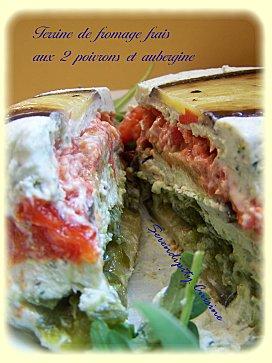 Terrine de fromage aux 2 poivrons et aubergine Terrine de fromage aux 2 poivrons et aubergine