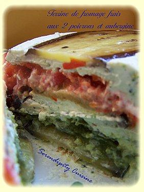 Terrine de fromage aux 2 poivrons et aubergine Terrine de fromage aux 2 poivrons et aubergine