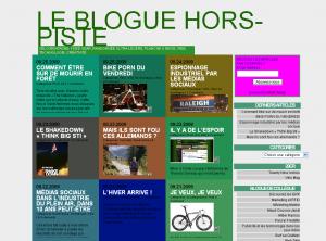 Le blogue Hors Piste : Alexandre H. Lesieur vous parle de : VÉLO MONTAGNE, FIXED GEAR, RANDONNÉE ULTRA-LÉGÈRE, PLANCHE À NEIGE, WEB, TECHNOLOGIE, CRÉATIVITÉ