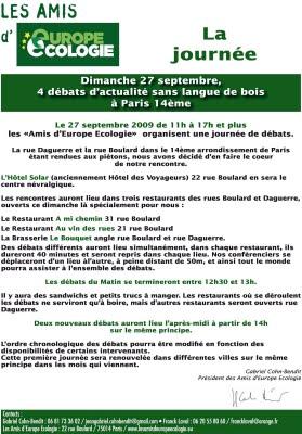 Dominique Lemoine et CAP21 à la 1ère journée des amis d'Europe Ecologie dimanche 27 septembre